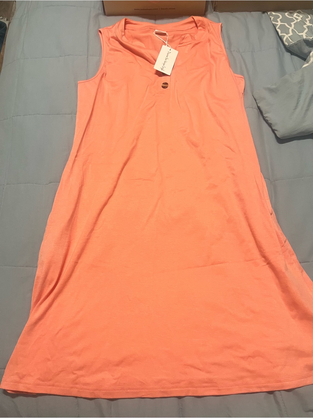 Sleeveless Coral Shift Dress